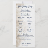 Royal Blue Gold Abstract Wedding Ceremony Program 招待状 (裏面)