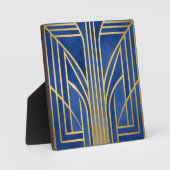 Royal Blue Gold Art Deco フォトプラーク (正面)
