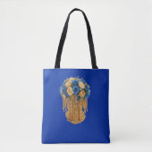 Royal Blue & Gold Floral — Tote Bag トートバッグ (正面)