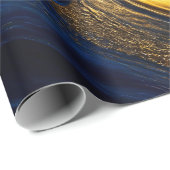Royal Blue & Gold Fluid Art ラッピングペーパー (ロールコーナー)