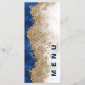 Royal Blue Gold Formal Luxury Wedding Reception  メニュー (裏面)