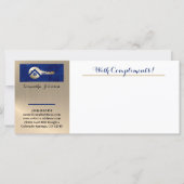 Royal Blue Gold Key Realtor With Compliments Slip (正面)