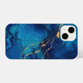 Royal Blue & Gold Marble Phone Case iPhoneケース (裏面横)