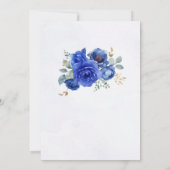 Royal Blue Gold Quinceanera Birthday Invitation 招待状 (裏面)