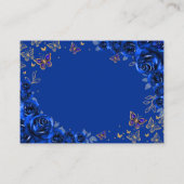 Royal Blue Gold Quinceanera Reception Details エンクロージャーカード (裏面)