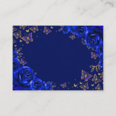 Royal Blue Gold Quinceanera Reception Details エンクロージャーカード (裏面)