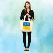 Royal Blue Gold "Slava Ukraini" Ukraine Support ラージトートバッグ