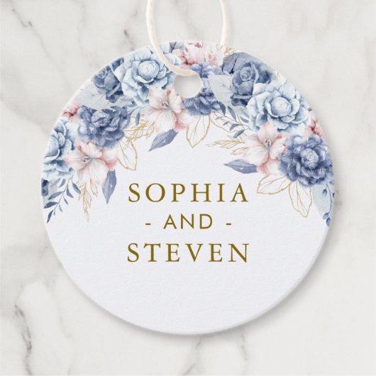 Royal Blue & Gold Wedding フェイバータグ (正面)