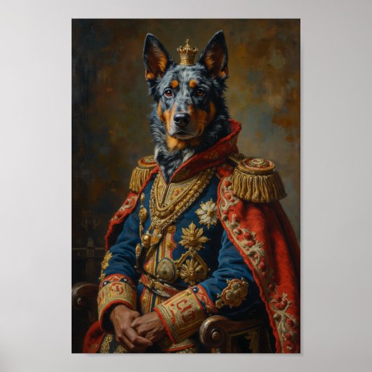 Royal Blue Heeler Portrait ポスター (正面)
