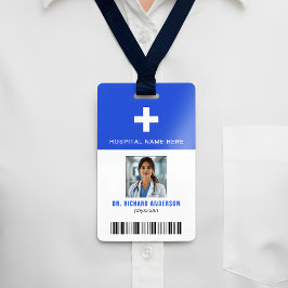 Royal Blue Hospital Employee Bar Code ID バッジ
