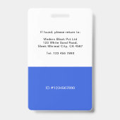 Royal Blue Hospital Employee Bar Code ID バッジ (裏面)