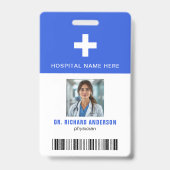 Royal Blue Hospital Employee Bar Code ID バッジ (正面)