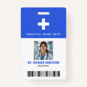Royal Blue Hospital Employee Bar Code ID バッジ (正面)