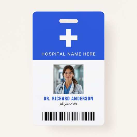 Royal Blue Hospital Employee Bar Code ID バッジ (正面)