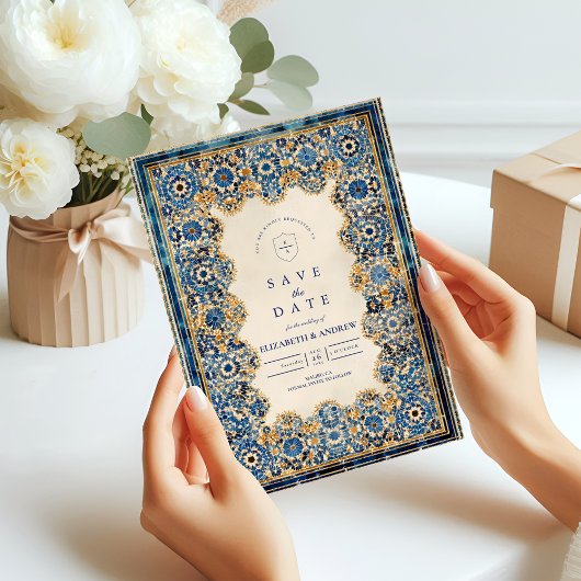 Royal Blue Islamic Wedding セーブザデート