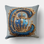 Royal Blue Letter C Monogram クッション (裏面)