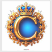 Royal Blue Letter C Monogram シール (シート)