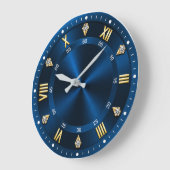 Royal Blue Luxury Crystal Accents  ラージ壁時計 (傾斜)