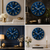 Royal Blue Luxury Crystal Accents  ラージ壁時計