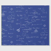 Royal Blue Mathematics Formulas Equations Pattern ラッピングペーパー (フラット)