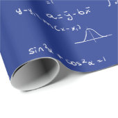 Royal Blue Mathematics Formulas Equations Pattern ラッピングペーパー (ロールコーナー)