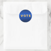 Royal Blue Metallic Graphic Vote ラウンドシール (バッグ)