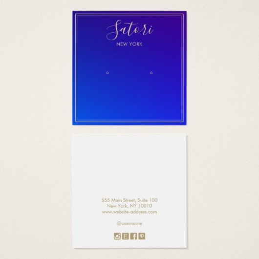 Royal Blue Ombre Signature Stud Earring Display (正面&裏面)