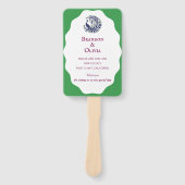 Royal Blue Peacock Wedding Program Set of Fans ハンドファン (正面)