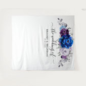 Royal Blue Purple Lilac Blooms Wedding Backdrop   タペストリー (正面(横))