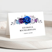 Royal Blue Purple Lilac Blooms Wedding Place Card テーブルナンバー