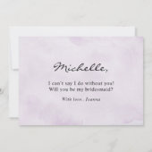 Royal Blue Purple Lilac Will you be my Bridesmaid 招待状 (裏面)