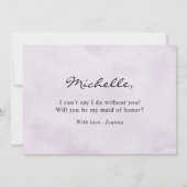 Royal Blue Purple Will you be my Maid of Honor 招待状 (裏面)