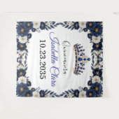 Royal Blue Quinceanera Backdrop Tapestry タペストリー (正面(横))