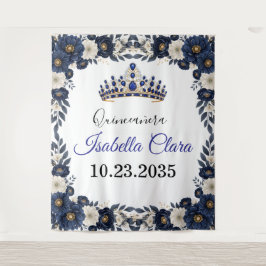 Royal Blue Quinceanera Backdrop Tapestry タペストリー