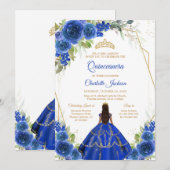 Royal Blue Quinceanera Invitation 招待状 (正面/裏面)