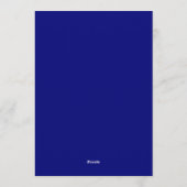 Royal Blue Rose Botanical Wedding 招待状 (裏面)