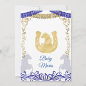 Royal Blue Roses Fiesta Mexicana para Baby Shower 招待状 (裏面)
