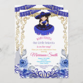 Royal Blue Roses Fiesta Mexicana para Baby Shower 招待状 (正面/裏面)