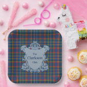 Royal Blue Scottish Tartan,Family Crest,red,blue ペーパープレート (パーティー)