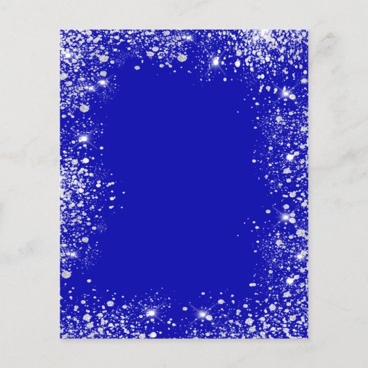 Royal blue silver budget wedding invitation チラシ (裏面)