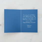 Royal Blue Silver Diamond 90th Birthday Sparkle カード (内部)