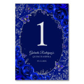 Royal Blue Silver Quinceanera テーブルナンバー (裏面)