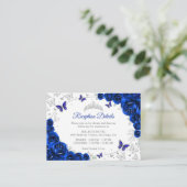 Royal Blue Silver Quinceanera Reception Details エンクロージャーカード (スタンド正面)