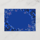 Royal Blue Silver Quinceanera Reception Details エンクロージャーカード (裏面)
