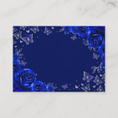 Royal Blue Silver Quinceanera Reception Details エンクロージャーカード (裏面)