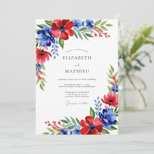 Royal Blue Spirited Spring Wedding 招待状 (スタンド正面)