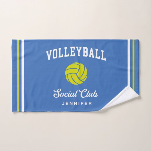 Royal Blue Volleyball Social Club Custom Name Hand ハンドタオル (ハンドタオル)