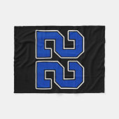 Royal Blue White Number 22 Jersey Player Uniform # フリースブランケット (正面(横))