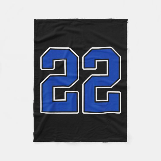 Royal Blue White Number 22 Jersey Player Uniform # フリースブランケット (正面)