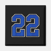 Royal Blue White Number 22 Jersey Player Uniform # マグネット (正面)